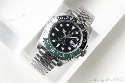 Swiss Copy Rolex GMT Master II Jubilee Green&Black Ceramic Watch 126710blro